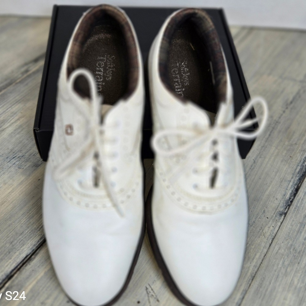FootJoy SoftJoys Terrain White Saddle Golf Shoes Women's Size‎ 7M